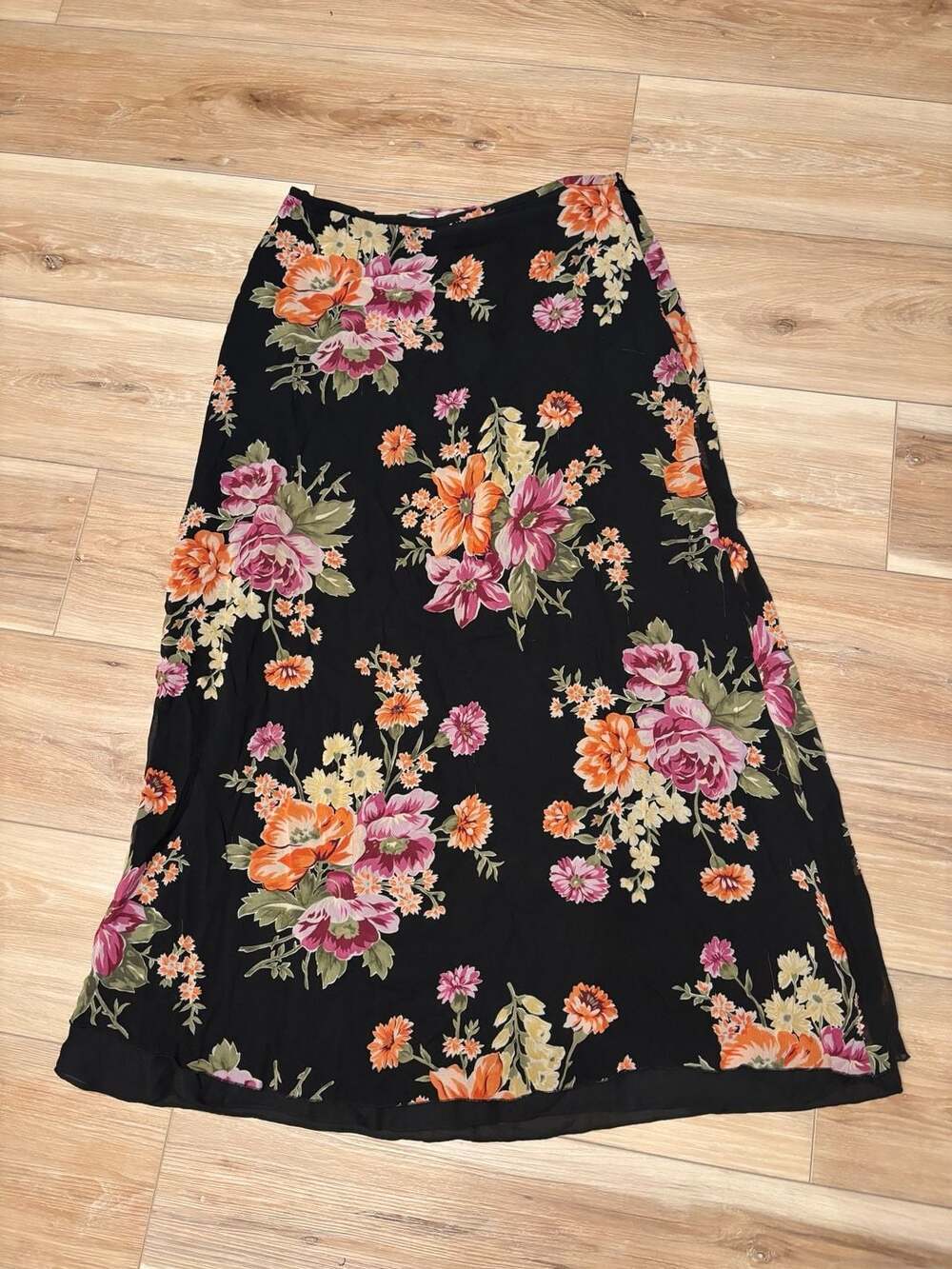 Jones New York Sport Silk Floral Maxi Skirt
